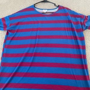 LulaRoe medium Irma red and blue